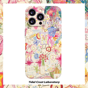 涂鸦可爱兔子简笔画菲林二合一手机壳适用苹果17nova14华为p70mate60小米15opporen14ovivo荣耀300iPhone16