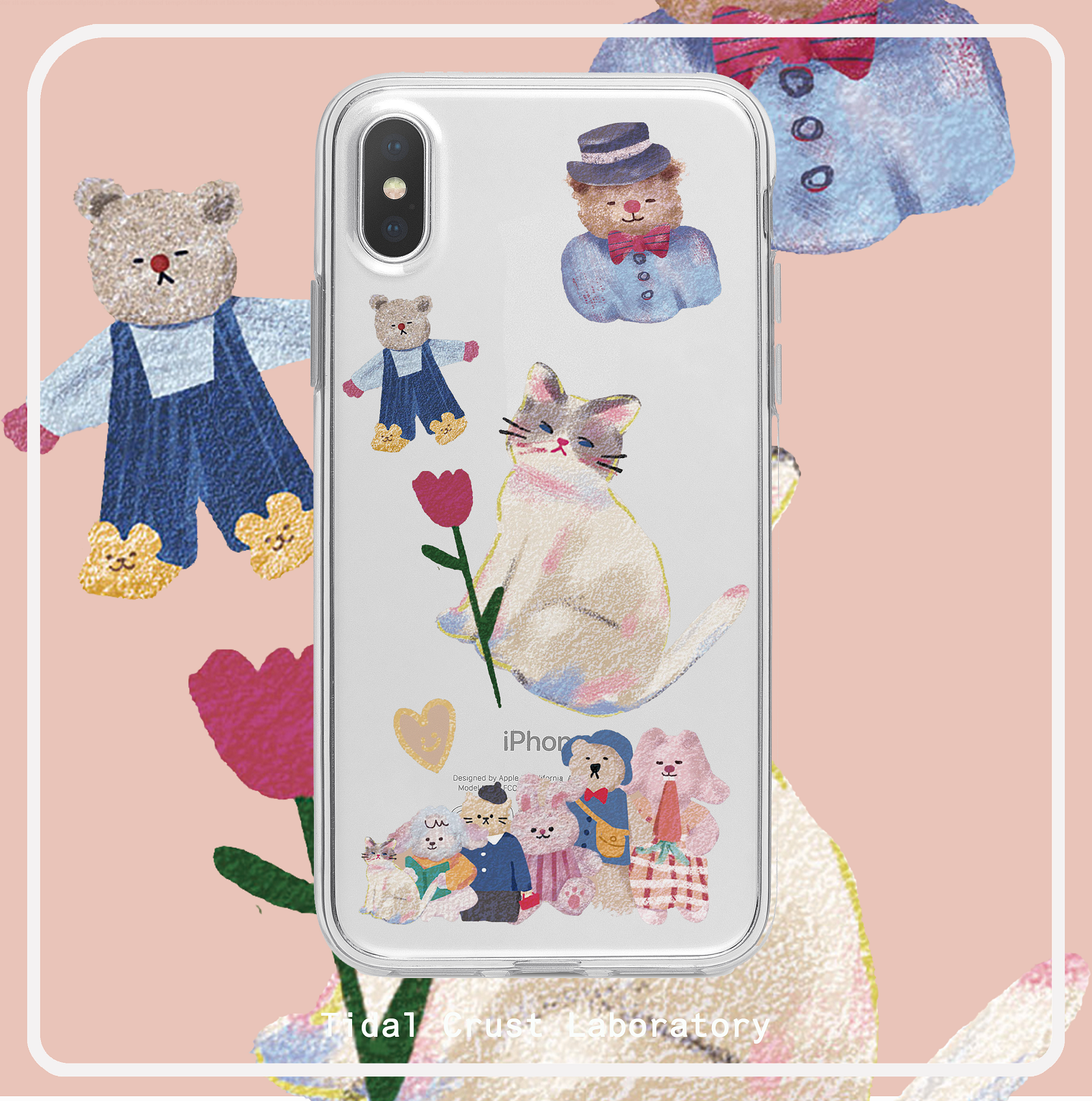 可爱小熊猫咪油画透明手机壳适用苹果17nova14华为p70/mate70小米15opporeno14vivo30荣耀300iPhone15,3C数码配件,手机保护套/壳,淘宝优惠券,粉丝福利购,淘宝优惠卷