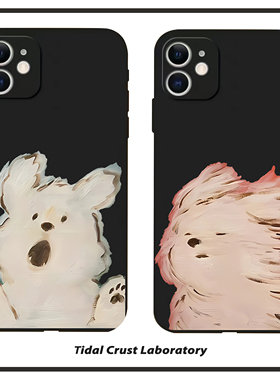 油画小狗手机壳适用15nova10华为p50E/mate40小米13opporeno9vivo荣耀80iPhone14