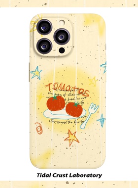 手绘涂鸦星星番茄个性菲林二合一手机壳适用苹果17nova14华为p70mate60小米15opporen14ovivo荣耀300iPhone16