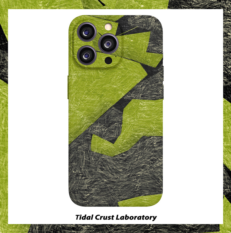 绿色高级拼接油画清新菲林二合一手机壳适用苹果17nova14华为p70mate60小米15opporen14ovivo荣耀300iPhone16
