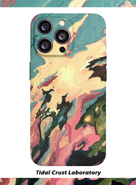 绿色油画复古灿烂国风菲林二合一手机壳适用苹果17nova14华为p70mate60小米15opporen14ovivo荣耀300iPhone16