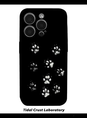 黑色可爱涂鸦爪印印章菲林二合一手机壳适用苹果17nova14华为p70mate60小米15opporen14ovivo荣耀300iPhone16