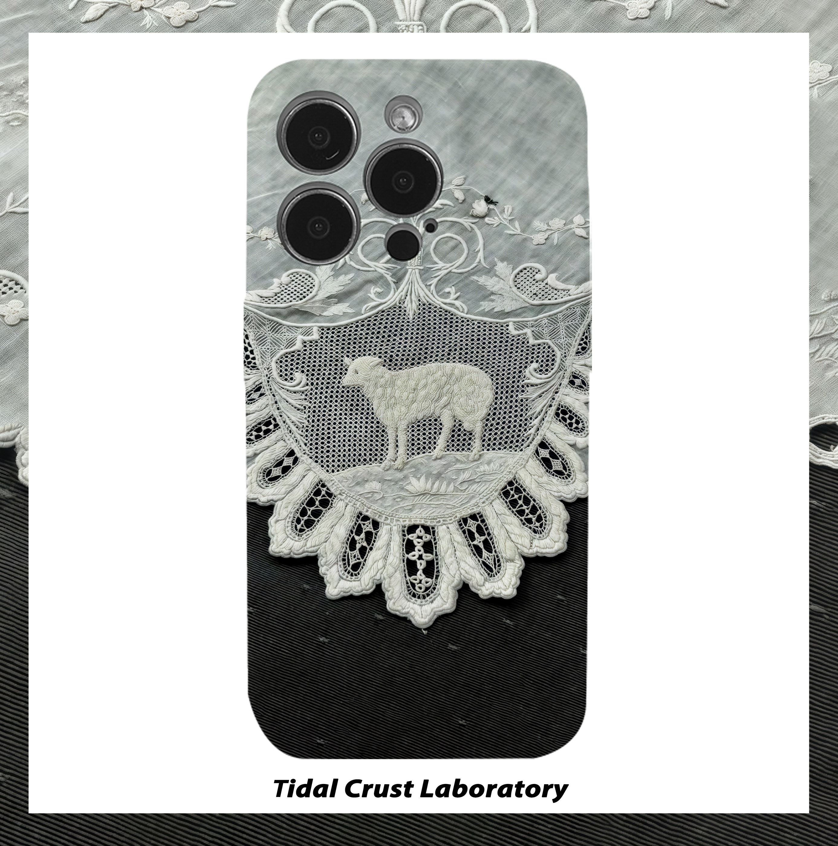 中古风艺术蕾丝小羊菲林二合一手机壳适用苹果17nova14华为p