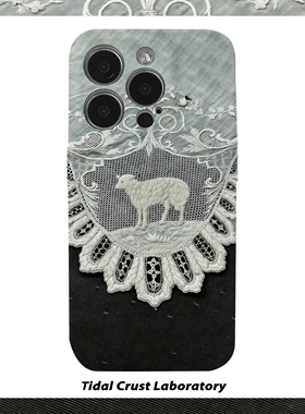 中古风艺术蕾丝小羊菲林二合一手机壳适用苹果17nova14华为p70mate60小米15opporen14ovivo荣耀300iPhone16