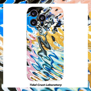 波光荡漾油画复古高级菲林二合一手机壳适用苹果17nova14华为p70mate60小米15opporen14ovivo荣耀300iPhone16