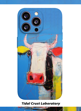 蓝色涂鸦蒙德里安牛牛菲林二合一手机壳适用苹果17nova14华为p70mate60小米15opporen14ovivo荣耀300iPhone16