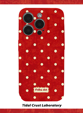 个性简约红色波点高级菲林二合一手机壳适用苹果17nova14华为p70mate60小米15opporen14ovivo荣耀300iPhone16