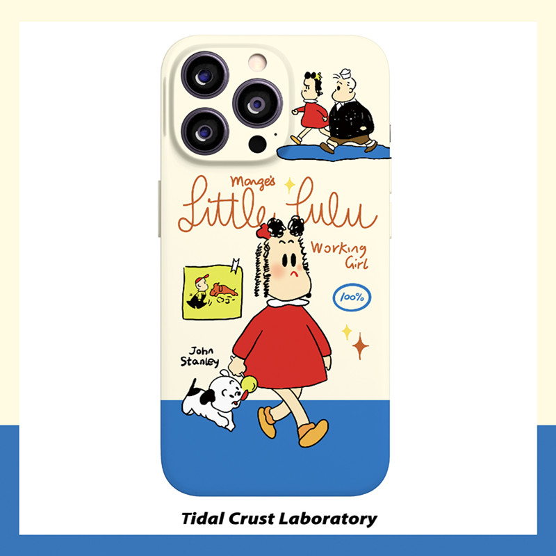 日韩卡通少女遛狗可爱菲林二合一手机壳适用苹果17nova14华为p70mate60小米15opporen14ovivo荣耀300iPhone16