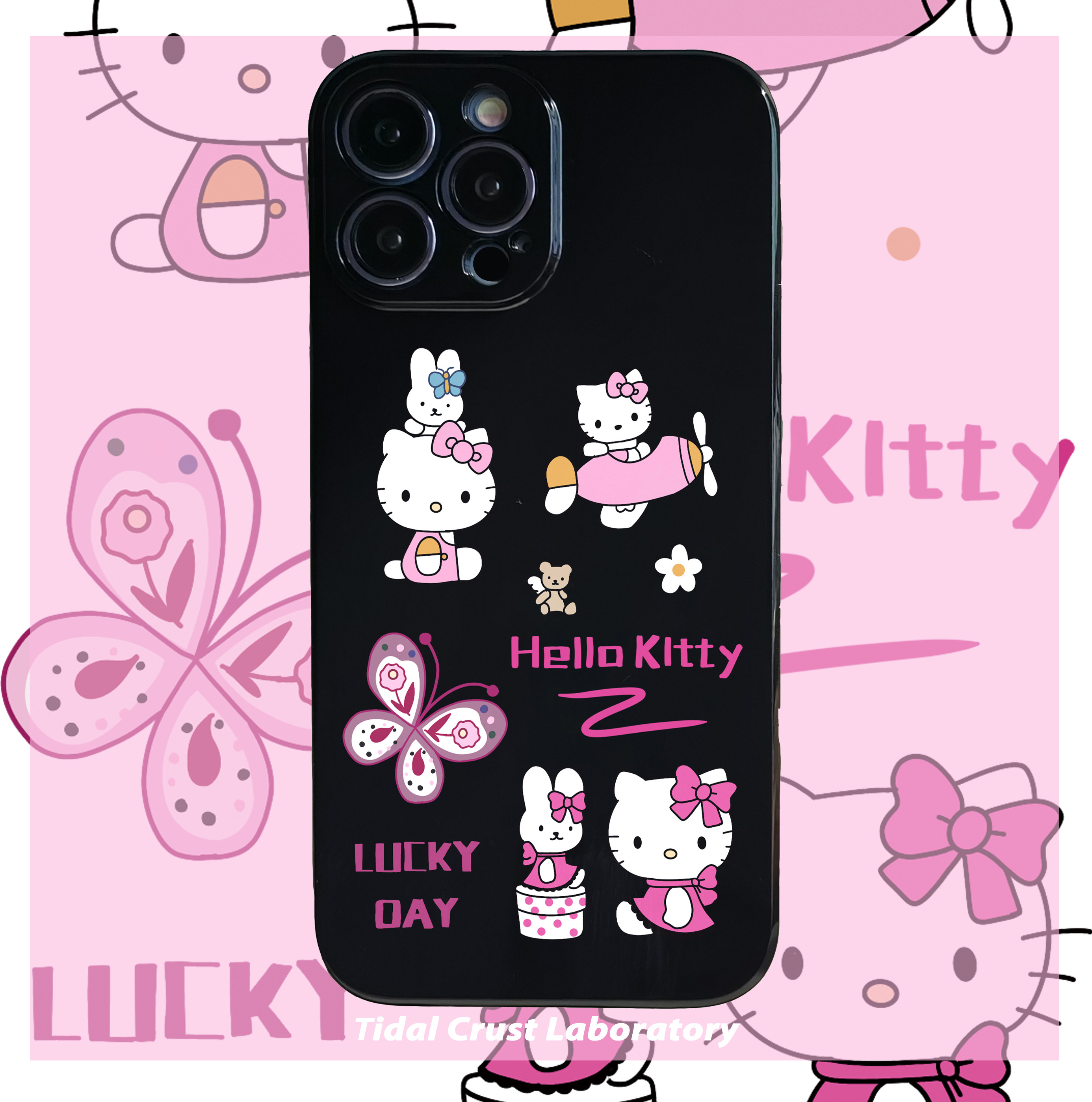 卡通亮面哈喽凯蒂少女粉色全包手机壳适用苹果15nova10华为p50E/mate40小米13opporeno9vivo荣耀80iPhone14