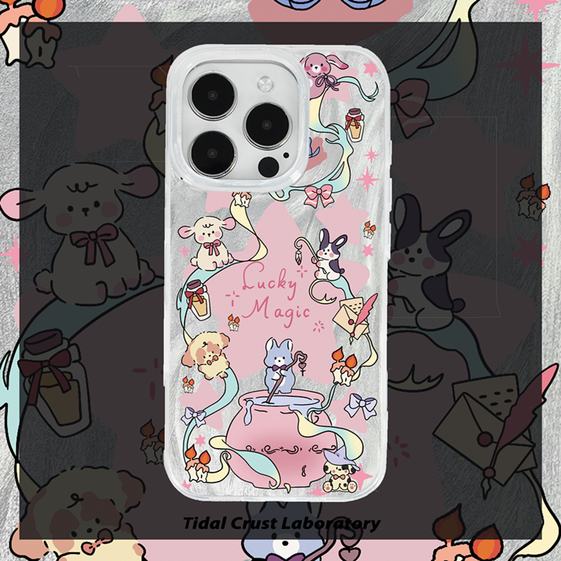 魔法家族幸运可爱甜酷羽纱渐变手机壳适用苹果16nova14华为p