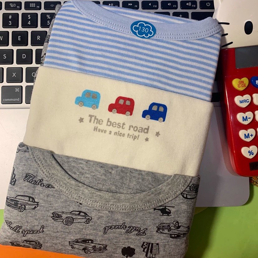 【猫】日单儿童短袖 T恤套装3枚纯棉螺纹材质吸汗透气男孩车车130,童装/婴儿装/亲子装,T恤,淘宝优惠券,粉丝福利购,淘宝优惠卷