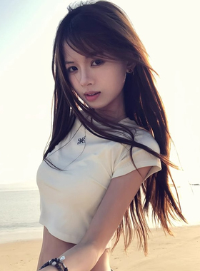 小个子短款T恤女夏修身露脐上衣