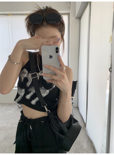 潮上衣背心女无袖短款美式辣妹夏