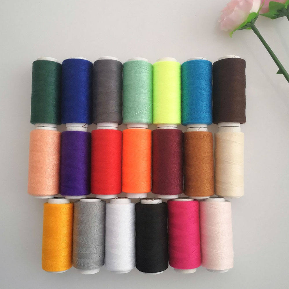 家用20款颜色缝补线不褪色缝纫线手工材料小卷棉线缝衣线黑色白色