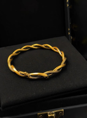 小红书同款新中式复古蛇镯国潮黑金手链小众百搭高级感本命年手镯