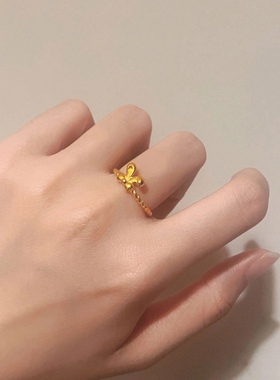 小红书新款兔耳朵蝴蝶结戒指转运可调节ins小众设计送女友礼物