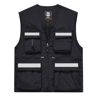 定制马甲印字logo男女马夹多口袋摄影广告团队工作服导演工装马甲