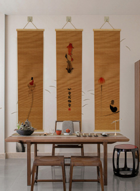 竹子做的挂画竹编工艺装饰画