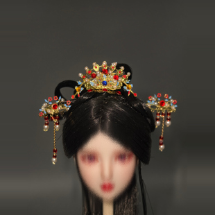 ob27bjd娃娃可儿心怡小布兵人芭比娃娃古风六分发簪步摇流苏头饰