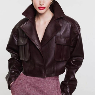 今年流行特惠真皮皮衣HN5215复古欧美绵羊皮阔版 大翻领气质百搭