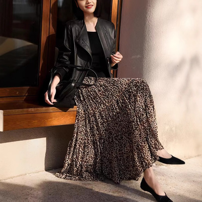 今年流行特惠2025年春季穿搭 减龄豹纹印花显瘦半身裙 QZE891124