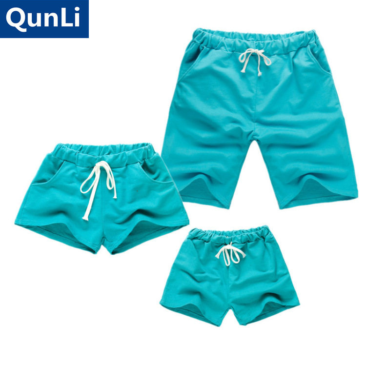 2022亲子装夏装全家装韩国纯色一家三口母女母子大码短裤儿童裤子,童装/婴儿装/亲子装,亲子装/亲子时装,淘宝优惠券,粉丝福利购,淘宝优惠卷