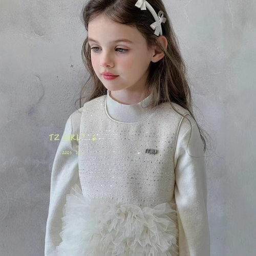 2025秋季新款中大童套装时尚洋气时髦小香风两件套高端女童背心裙