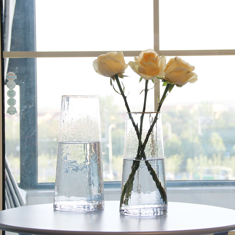 北欧轻奢玻璃花瓶 透明 创意客厅富贵竹百合玫瑰鲜花插花摆件,家居饰品,花瓶,淘宝优惠券,粉丝福利购,淘宝优惠卷