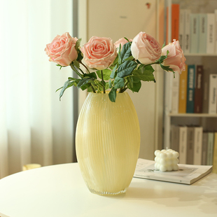 北欧花瓶玻璃透明摆件客厅插花高级感餐桌水养向日葵百合玫瑰鲜花