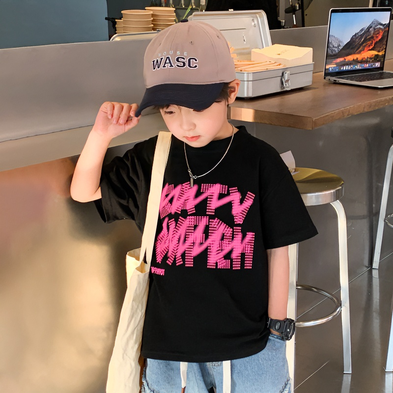 男女潮酷短袖棉麻中大童夏季韩范