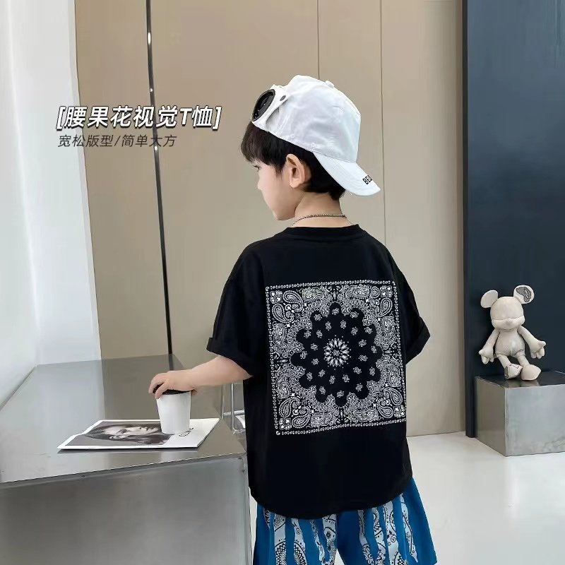 圆领韩版短袖中大童男童女童上衣