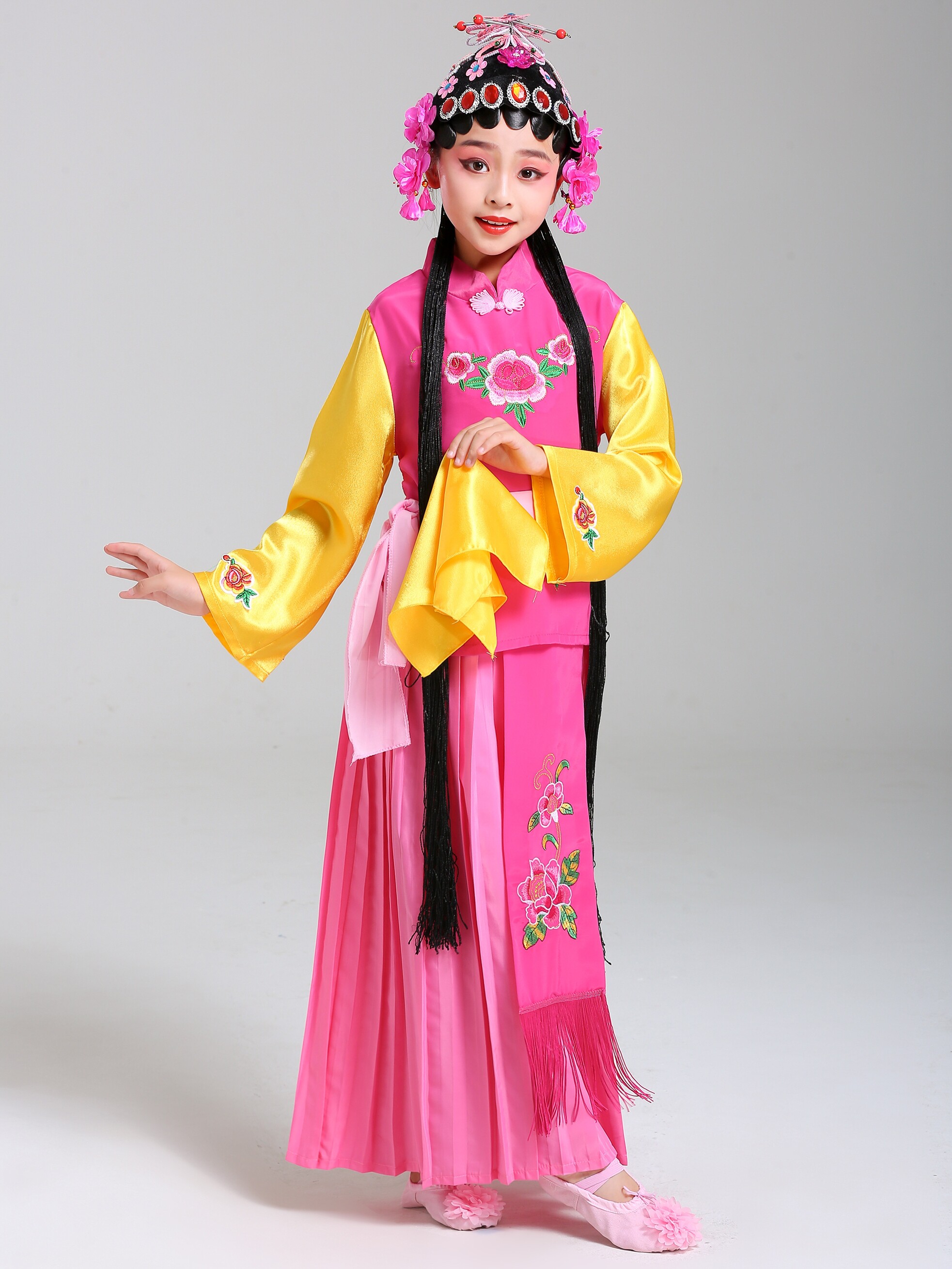 六一儿童戏服俏花旦京剧舞蹈服小花旦戏剧表演服装小红娘戏曲服装