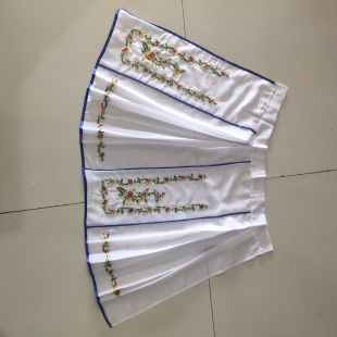 儿童戏剧京剧绣花裙子绉料刺绣腰包裙青衣花旦裙小姐丫鬟裙百褶裙