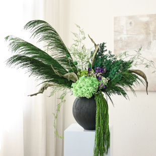 绿色永生花芦苇干花花束花材高级感天然风干真花场景布置仙气十足