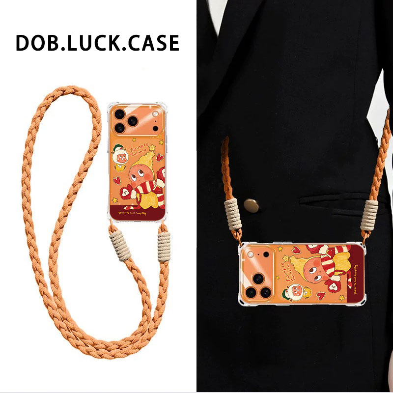 适用苹果手机壳星星人斜挎挂绳