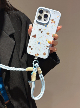 狗狗聚会适用华为P70手机壳90荣耀400硅胶P80PRO斜挎带挂绳mate60可爱nova12/13创意卡通畅享x50防摔网红女款