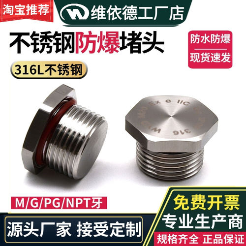 316L不锈钢防爆堵头厂家直销现货