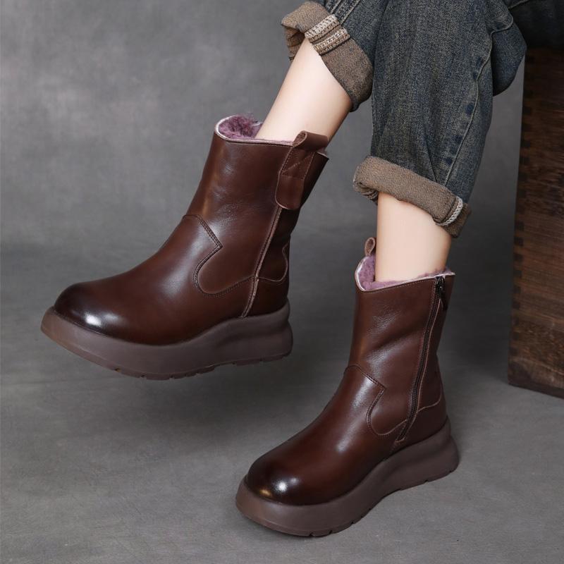 复古羊毛雪地靴加绒加厚保暖短靴