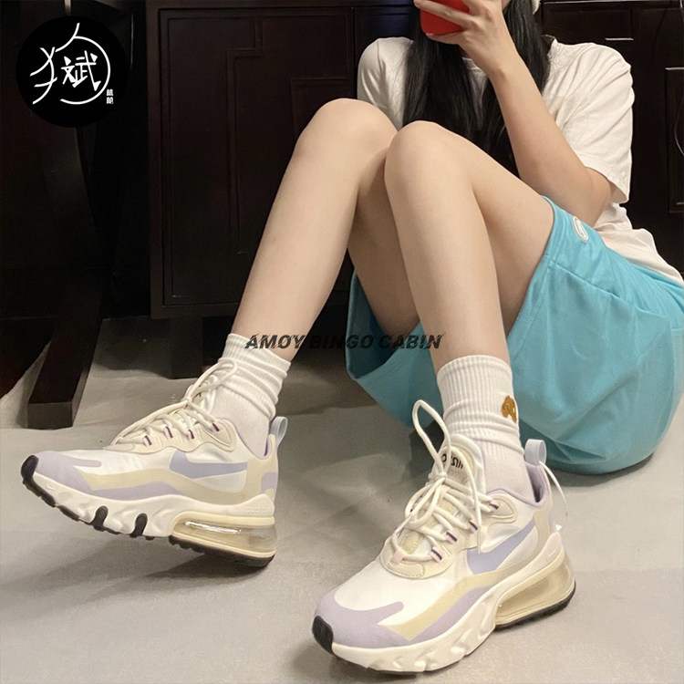 Nike耐克 Air Max 270 React女子香芋紫气垫休闲跑步鞋CT1287-100,运动鞋new,跑步鞋,淘宝优惠券,粉丝福利购,淘宝优惠卷