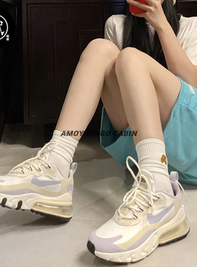 Nike耐克 Air Max 270 React女子香芋紫气垫休闲跑步鞋CT1287-100