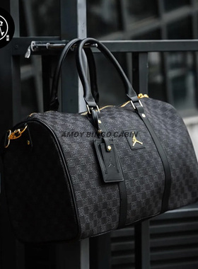 Nike耐克Jordan男女AJ棋盘格老花运动斜跨单肩手拎旅行李包FJ6787