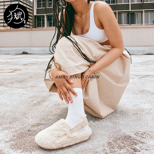 NikeCalmMule女子毛绒凉拖鞋