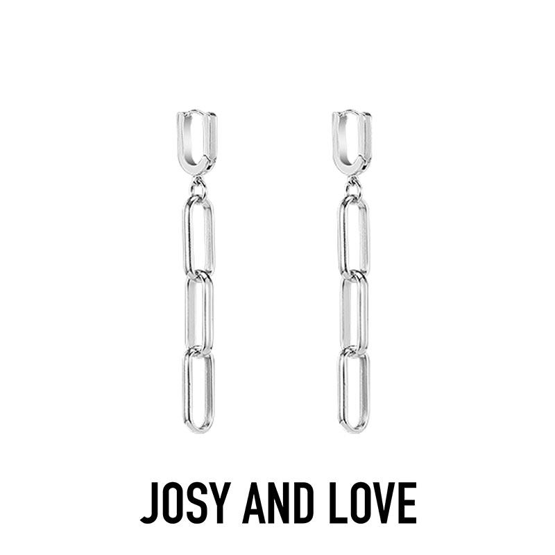 【陈珂同款】josyandlove 秩序系列 未来主义长O链珐琅耳环