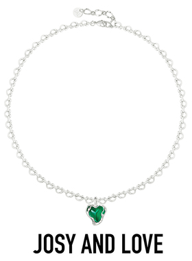 Josyandlove绿色爱心宝石锁骨链