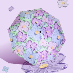 花朵小众ins雨伞女晴雨两用手动自动折叠太阳伞防晒防紫线高颜值
