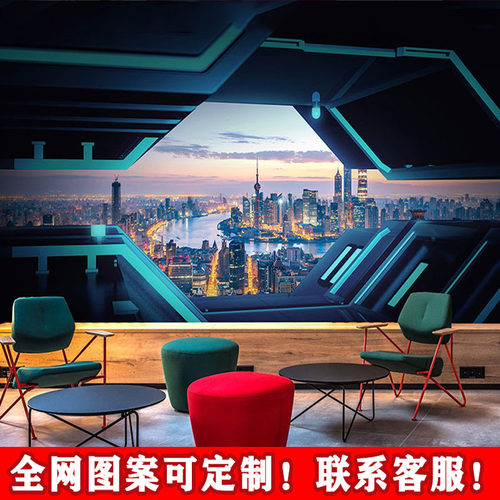 香诺儿壁纸定制工装太空船建筑