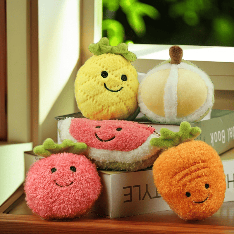 仿真水果蔬菜南瓜胡萝卜系列公仔榴莲草莓西瓜毛绒玩具包包挂饰