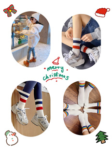 ins彩虹袜 精梳棉毛巾底无骨加厚保暖运动跑步健身亲子袜男女童袜