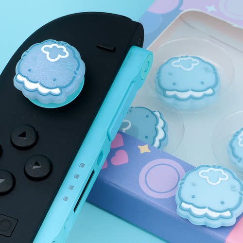 原创水母Switch OLED硅胶摇杆帽可爱NS2摇杆套适用任天堂LITE帽
